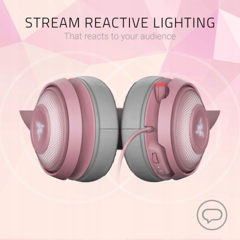 Słuchawki wokółuszne Razer Kraken Kitty Pink HiT Słuchawki wokółuszne Razer Kraken Kitty Pink HiT