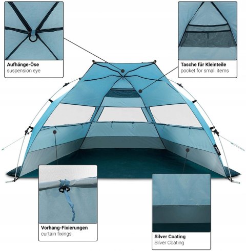 Namiot plażowy rodzinny Qeedo Quick Bay XL GW FV