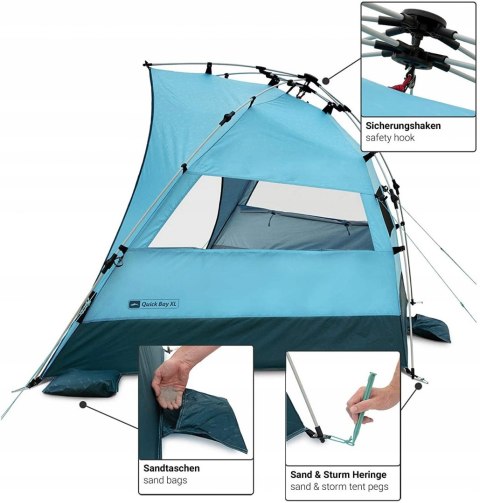 Namiot plażowy rodzinny Qeedo Quick Bay XL GW FV
