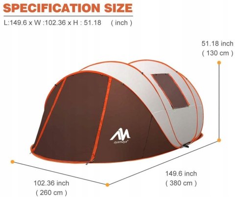 Rodzinny namiot kempingowy AYAMAYA 6 Pop Up OKAZJA