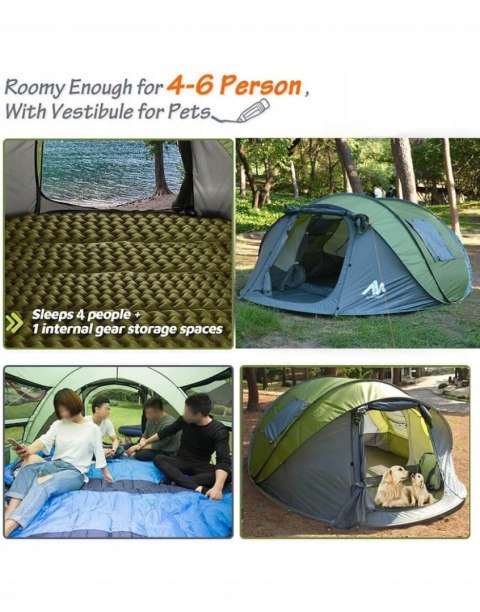Rodzinny namiot kempingowy AYAMAYA 6 Pop Up OKAZJA
