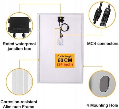 PANEL SŁONECZNY DOKIO 100W 12V SOLARNY OKAZJA HIT!