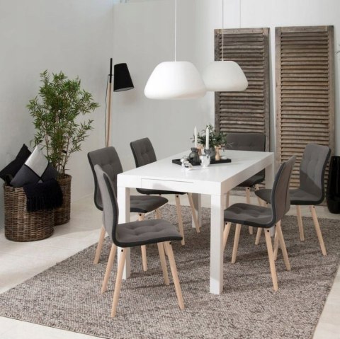 KRZESŁO Frida tkanina drewno dąb szare ACTONA HIT!