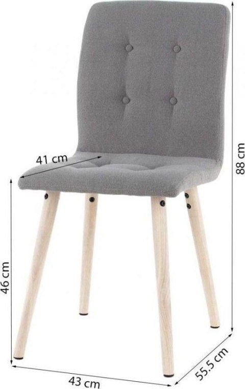 KRZESŁO Frida tkanina drewno dąb szare ACTONA HIT!