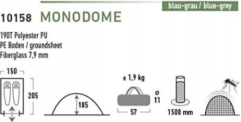 NAMIOT TURYSTYCZNY MONODOME 2 OSOBOWY HIGH PEAK