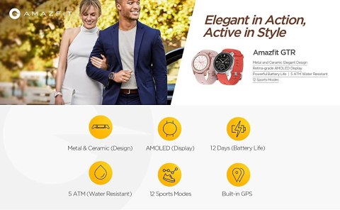 Smartwatch Xiaomi Amazfit GTR 42 mm różowy GW FV!