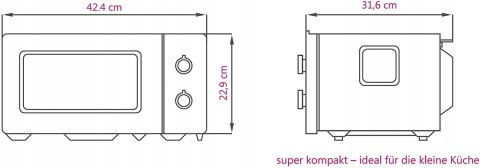 Kompaktowa kuchenka mikrofalowa bkitchen Mini 150 Kompaktowa kuchenka mikrofalowa bkitchen Mini 150