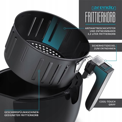 Frytkownica Beztłuszczowa Arendo FRYDAY 3,2l 1400W