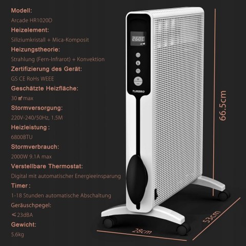 GRZEJNIK ELEKTRYCZNY TURBO ARCADE HR 1020 2000W