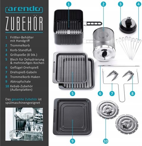 Mini piekarnik Arendo Forno 10l 1500W GW MEGA HIT!