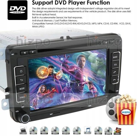 RADIO SAMOCHODOWE HIZPO AS020 VW SKODA BT DVD HIT