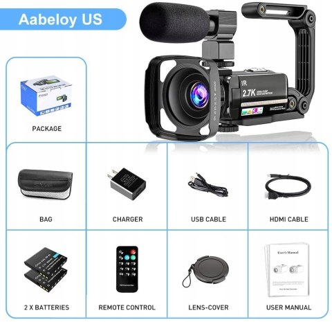 HIT! Kamera cyfrowa UHD 2.7K 36MP z wyświetlaczem HIT! Kamera cyfrowa UHD 2.7K 36MP z wyświetlaczem