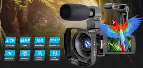 HIT! Kamera cyfrowa UHD 2.7K 36MP z wyświetlaczem HIT! Kamera cyfrowa UHD 2.7K 36MP z wyświetlaczem