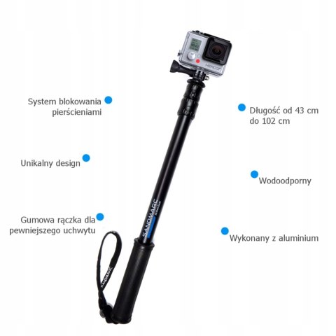 OKAZJA! Wysięgnik do selfie SANDMARC Black Edition