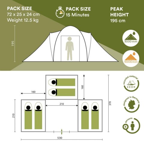 Namiot rodzinny Skandika Daytona 6 GW FV MEGA HiT!