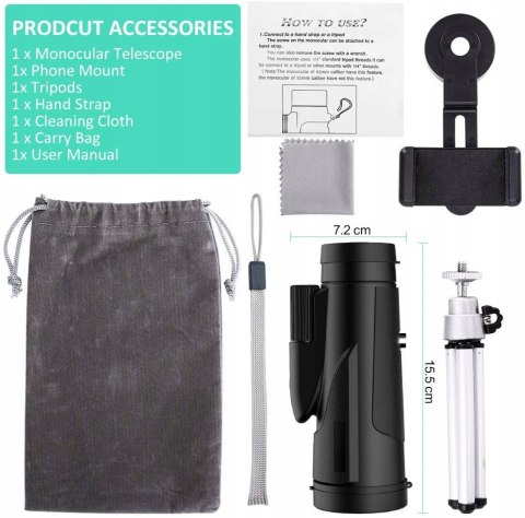 OKAZJA! Teleskop monokular Tencoz 12 x 50 HD