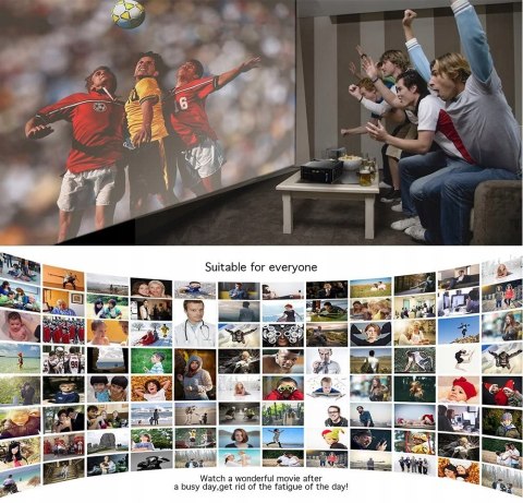 Projektor Huiheng 1500 lumen Kontrast 1000: 1 LUX!