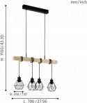 LAMPA WISZĄCA VINTAGE TOWNSHEND 5 EGLO 43132 LOFT