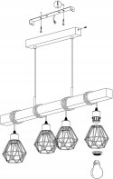 LAMPA WISZĄCA VINTAGE TOWNSHEND 5 EGLO 43132 LOFT