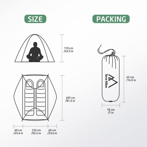 Namiot 4 sezonowy Terra Hiker 2 osobowy