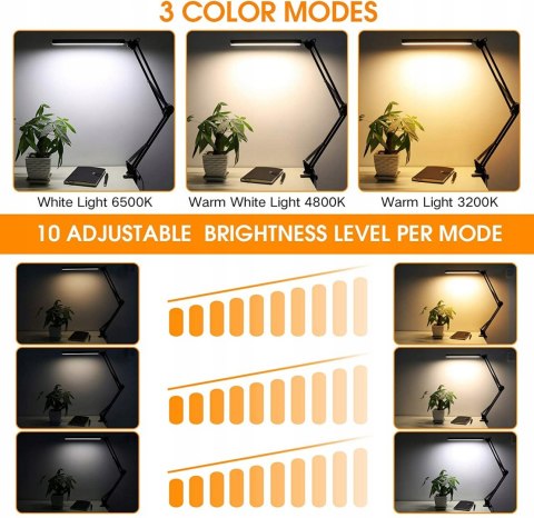 Lampka biurkowa LED Enoch NIVEOLI czarna USB LUX!