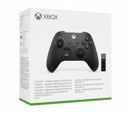 Kontroler Microsoft Xbox czarny+adapter Windows 10