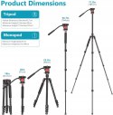 Aluminiowy statyw Tripod Monopod 2w1 Neewer 180cm