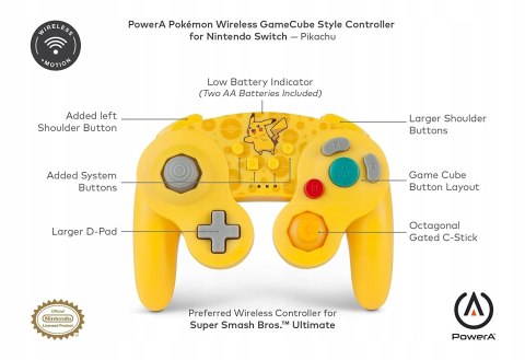 Kontroler POWERA GameCube Style Pikachu żółty HIT
