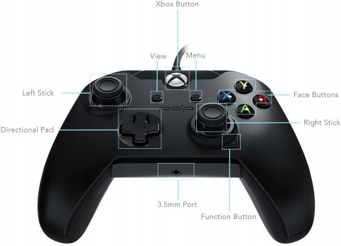 Pad przewodowy PDP Microsoft Xbox/PC Raven black Pad przewodowy PDP Microsoft Xbox/PC Raven black