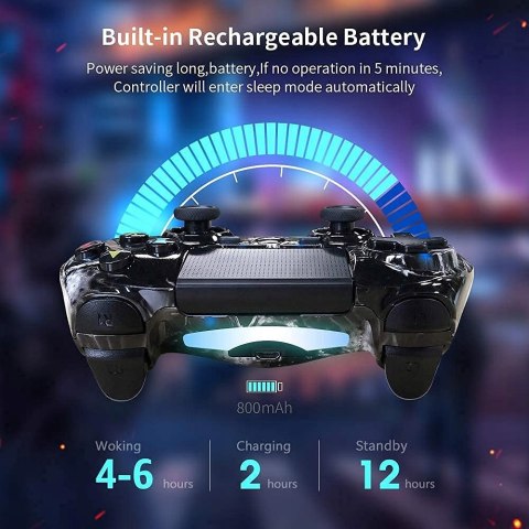 Bezprzewodowy pad PS4 czaszka czarny 800mAh