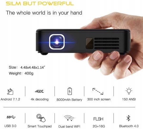 PRZENOŚNY PROJEKTOR OTHA D13 ANDROID 200 ANSI HIT