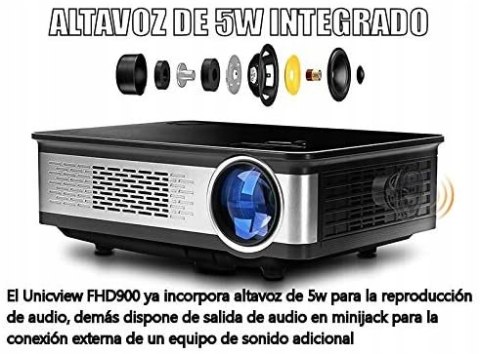 Projektor LCD Unicview FHD900 czarny 1080P LUX
