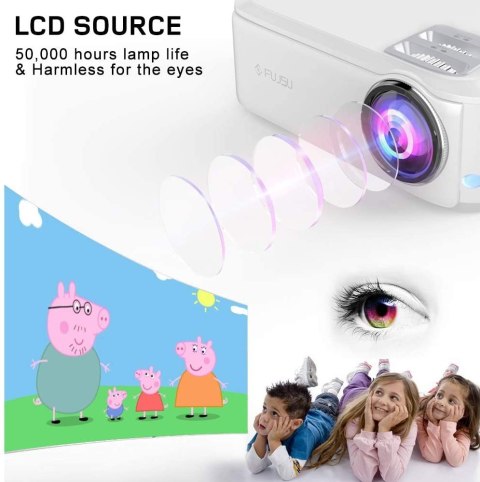 Projektor LED FULL HD Fujsu 6500 LUX BIAŁY