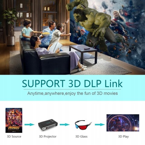 Projektor Tenswall V5 4k 3D ANDROID 3800 lumen