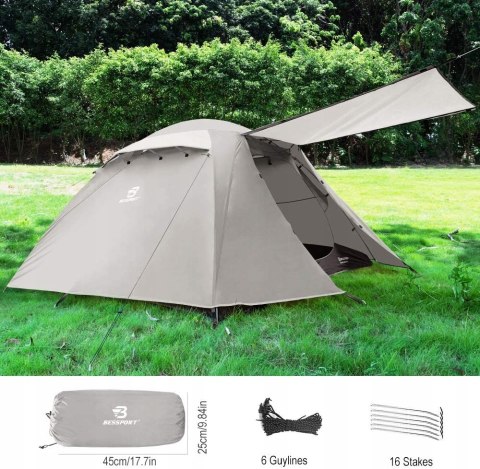 Namiot turystyczny Bessport 4 szary GW FV OKAZJA!