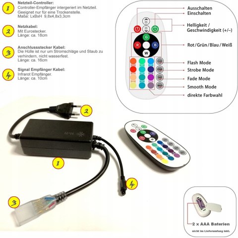 H+H Leipzig 230 V wielokolorowa taśma LED RGB 20m