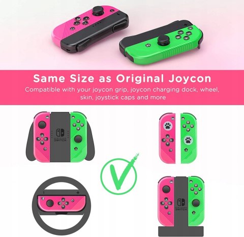 VIVEFOX Joy Pad Nintendo Switch różowy zielony HIT