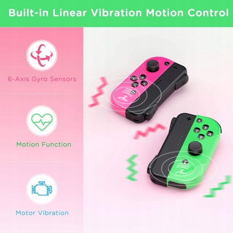 VIVEFOX Joy Pad Nintendo Switch różowy zielony HIT