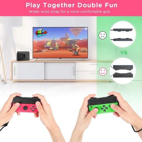 VIVEFOX Joy Pad Nintendo Switch różowy zielony HIT