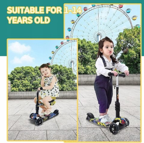 Hulajnoga dziecięca Arkmiido L523 czarny 3w1 HIT