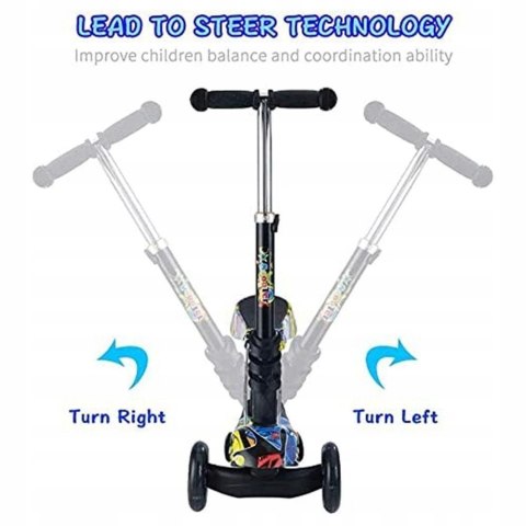 Hulajnoga dziecięca Arkmiido L523 czarny 3w1 HIT
