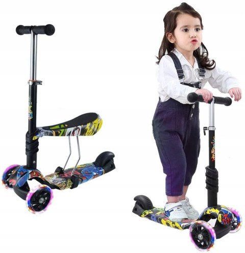 Hulajnoga dziecięca Arkmiido L523 czarny 3w1 HIT