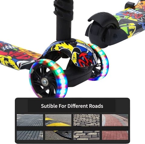 Hulajnoga dziecięca Arkmiido L523 czarny 3w1 HIT