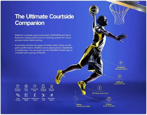 Smartband Honor Band 5 Basketball Version Szary