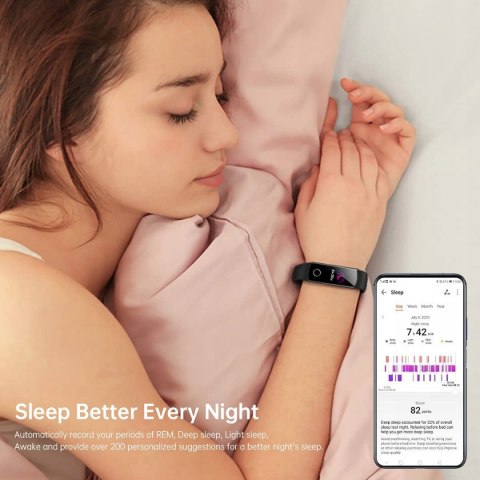 Smartwatch Honor Band 5 różowy monitor aktywności