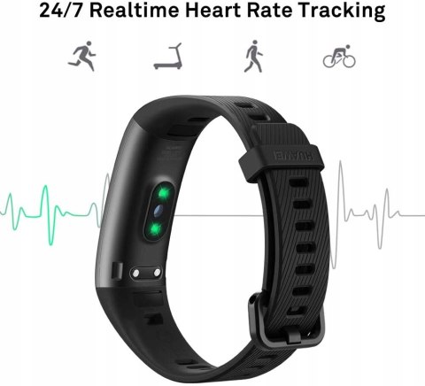 Smartwatch Huawei Band 3 Pro czarny Opaska Fitness