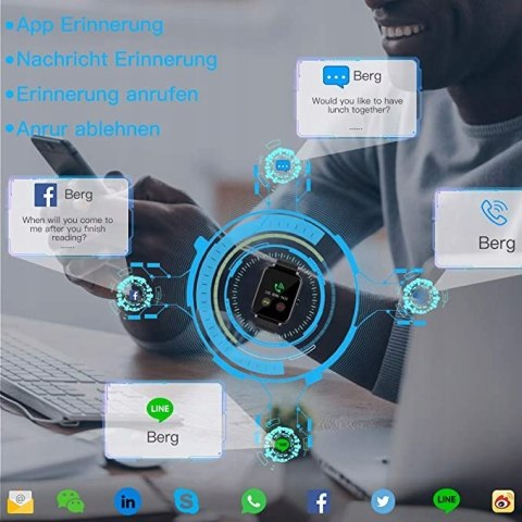 Smartwatch sportowy Zagzog czarny monitorowanie!