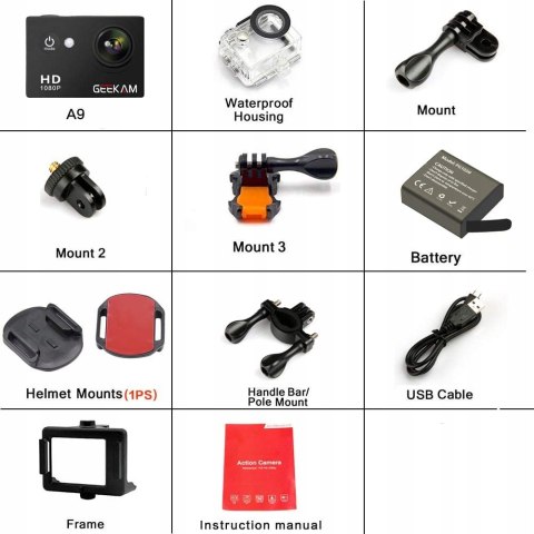 Geekam Action Cam 4K wodoodporna NAJTANIEJ SPRAWDŹ