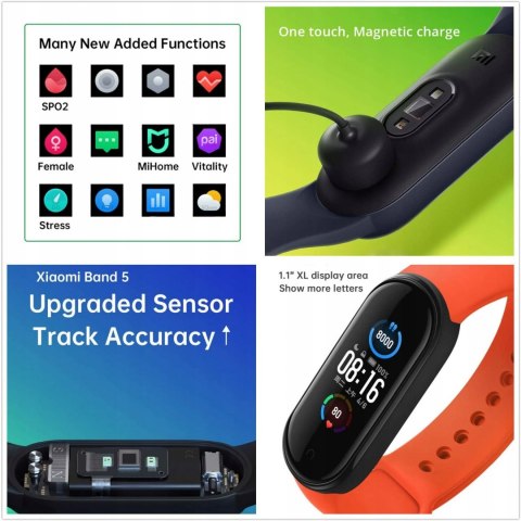 Smartwatch Xiaomi Mi Smart Band 5 czarny GIGACHAD!