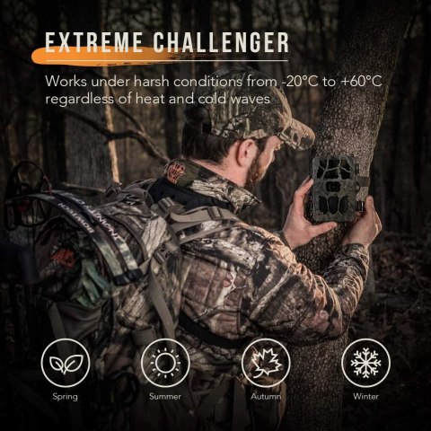 Wodoodporna kamera myśliwska Blusmart 4K 20MP IP66